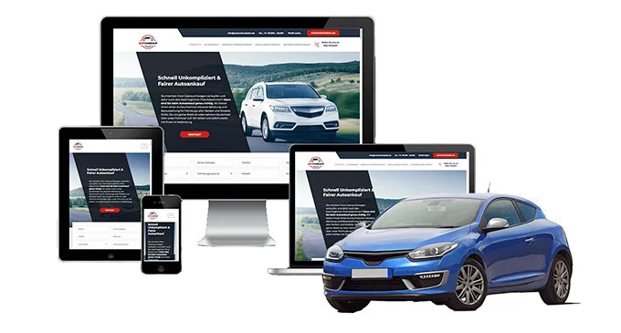 ankauf mobil Ankaufseite mobil – Autoankauf Volkach mit rotem PKW